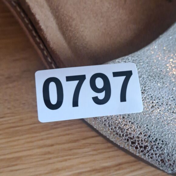 Sofft Bali Women 8 Silver Leather Slingback Open Toe Low Heel Sandals - Picture 12 of 12